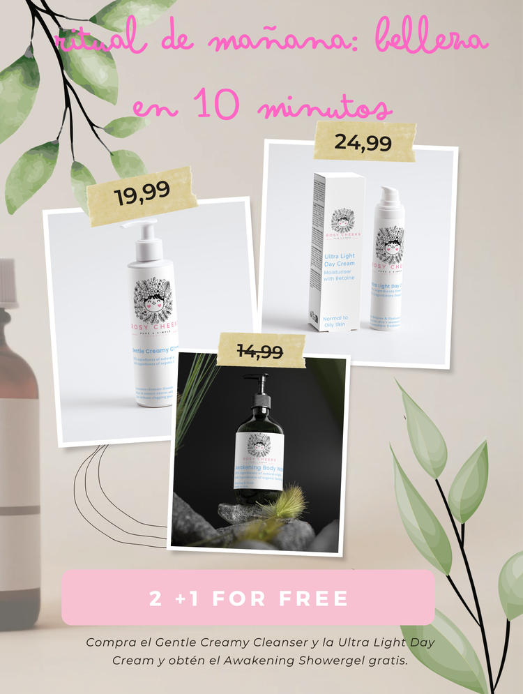 a 2+1 offer containing a showergel for free and 2 other products beauty essentials